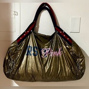 Vintage Pink Duffel/ Travel Bag w detachable strap